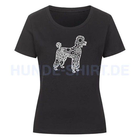 Premium Organic Damen-Shirt "Pudel pur" Schwarz – hunde-shirt.de