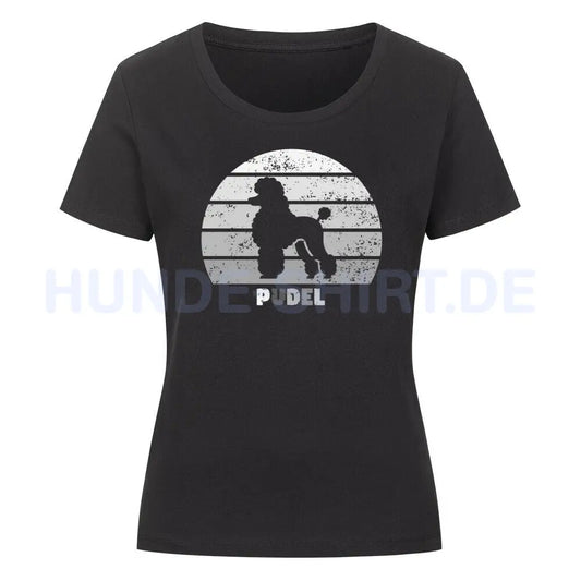 Premium Organic Damen-Shirt "Pudel" Schwarz – hunde-shirt.de