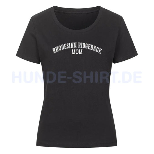 Premium Organic Damen-Shirt "Rhodesian Ridgeback - MOM" Schwarz – hunde-shirt.de