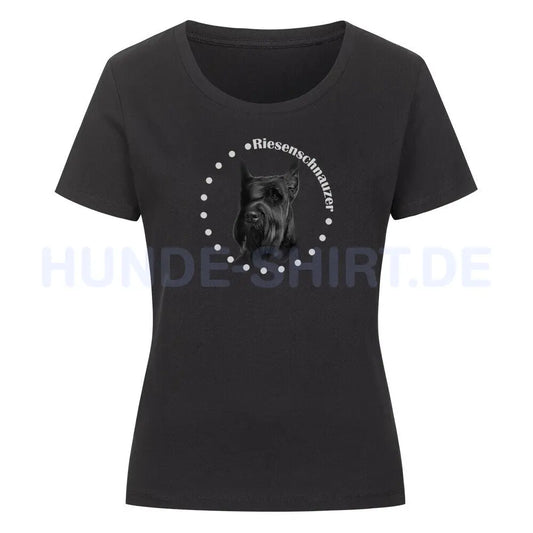 Premium Organic Damen-Shirt "Riesenschnauzer R" Schwarz – hunde-shirt.de