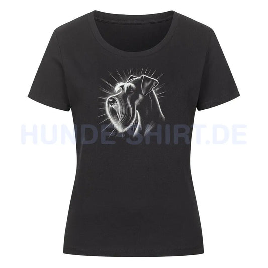 Premium Organic Damen-Shirt "Riesenschnauzer - Shine" Schwarz – hunde-shirt.de