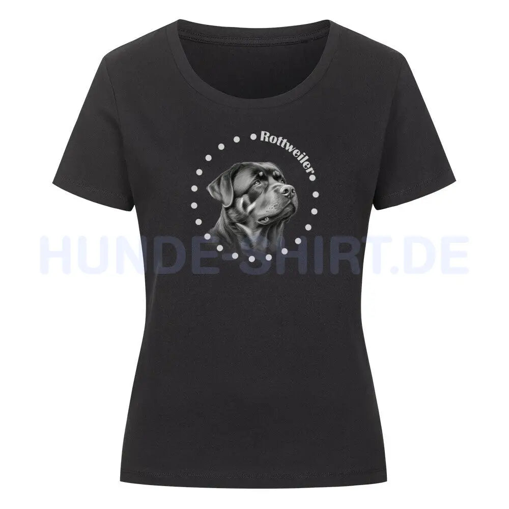 Premium Organic Damen-Shirt "Rottweiler R" Schwarz – hunde-shirt.de