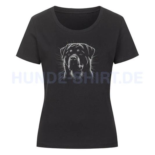 Premium Organic Damen-Shirt "Rottweiler Shine" Schwarz – hunde-shirt.de