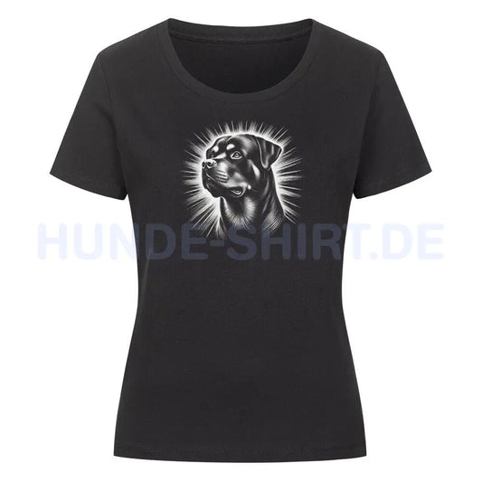 Premium Organic Damen-Shirt "Rottweiler - Shine" Schwarz – hunde-shirt.de