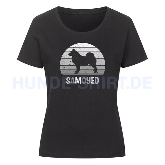 Premium Organic Damen-Shirt "Samoyed" Schwarz – hunde-shirt.de