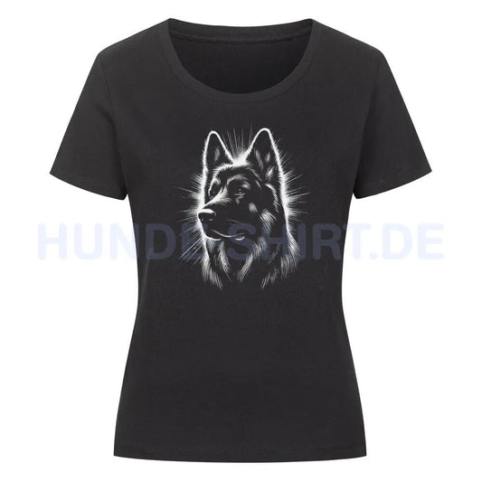 Premium Organic Damen-Shirt "Schäferhund Shine" Schwarz – hunde-shirt.de