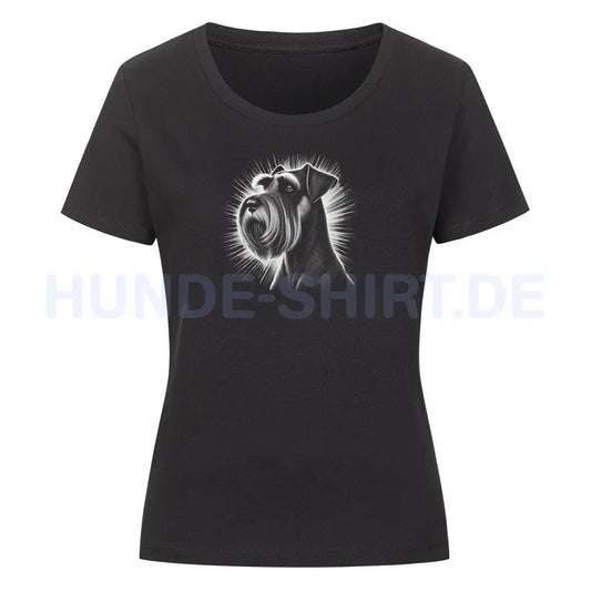 Premium Organic Damen-Shirt "Schnauzer - Shine" Schwarz – hunde-shirt.de