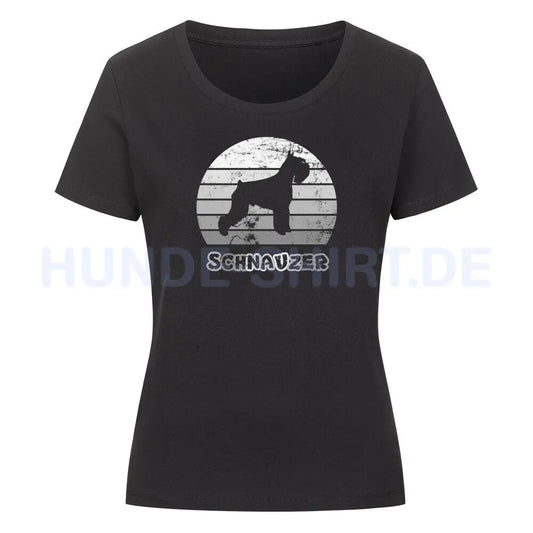 Premium Organic Damen-Shirt "Schnauzer" Schwarz – hunde-shirt.de