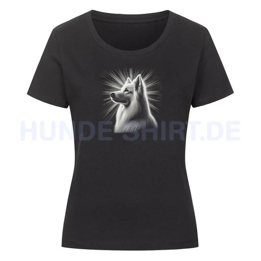 Premium Organic Damen-Shirt "Schweizer Schäferhund - Shine" Schwarz – hunde-shirt.de