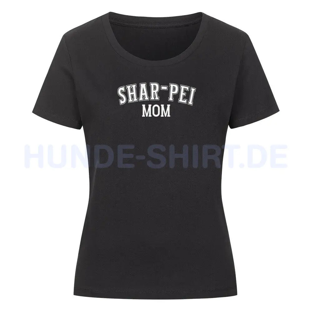 Premium Organic Damen-Shirt "Shar Pei - MOM" Schwarz – hunde-shirt.de