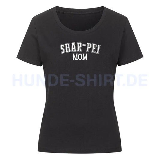 Premium Organic Damen-Shirt "Shar Pei - MOM" Schwarz – hunde-shirt.de