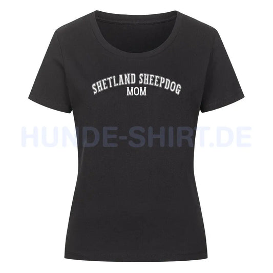 Premium Organic Damen-Shirt "Shetland Sheepdog - MOM" Schwarz – hunde-shirt.de