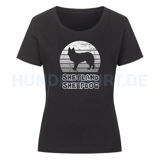 Premium Organic Damen-Shirt "Shetland Sheepdog" Schwarz – hunde-shirt.de