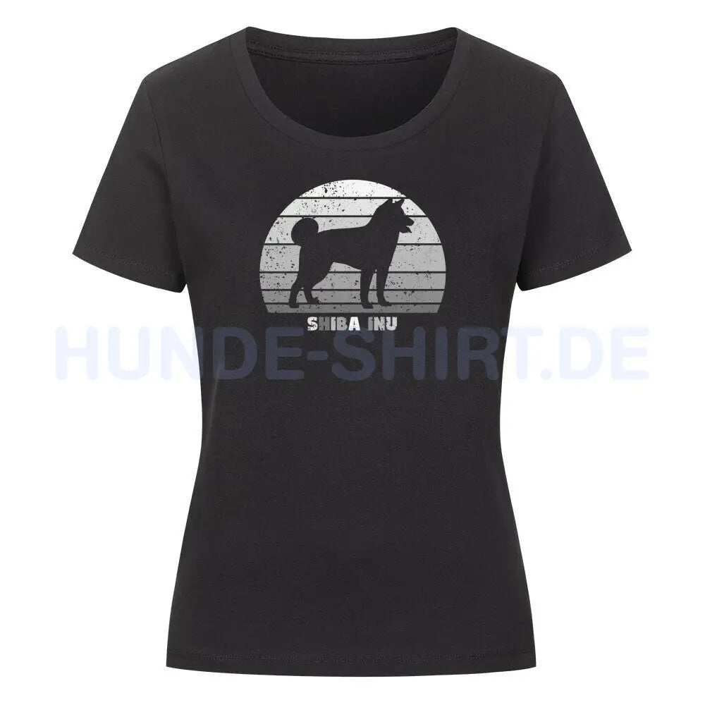 Premium Organic Damen-Shirt "Shiba Inu" Schwarz – hunde-shirt.de