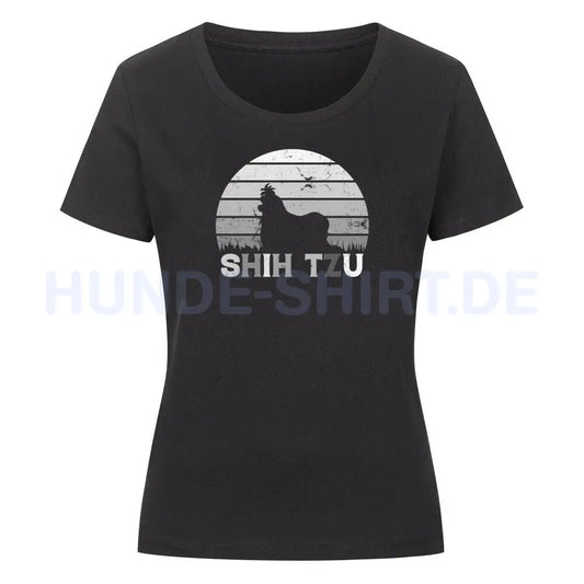 Premium Organic Damen-Shirt "Shih Tzu 2" Schwarz – hunde-shirt.de