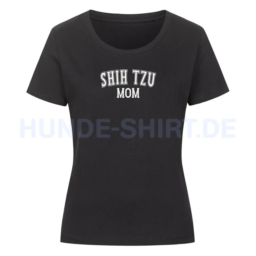 Premium Organic Damen-Shirt "Shih Tzu - MOM" Schwarz – hunde-shirt.de