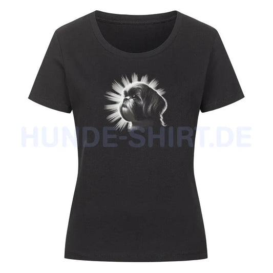 Premium Organic Damen-Shirt "Shih Tzu - Shine" Schwarz – hunde-shirt.de