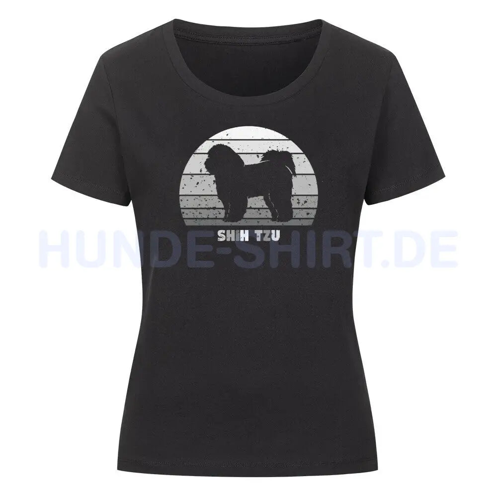 Premium Organic Damen-Shirt "Shih Tzu" Schwarz – hunde-shirt.de