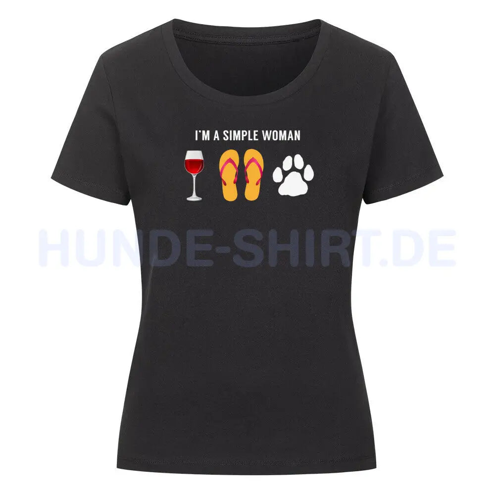 Premium Organic Damen-Shirt "Simple Woman" Schwarz – hunde-shirt.de