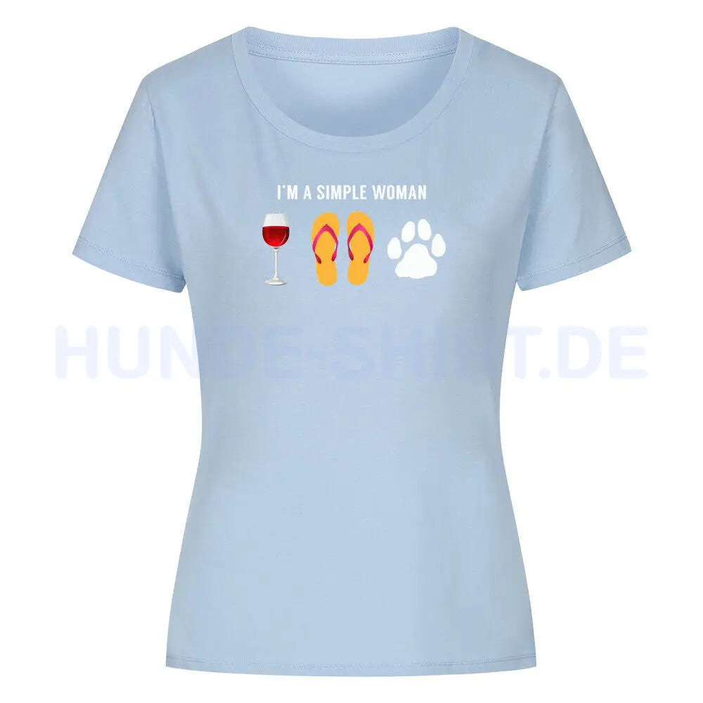 Premium Organic Damen-Shirt "Simple Woman" Sky Blue – hunde-shirt.de