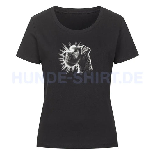 Premium Organic Damen-Shirt "Soft Coated - Shine" Schwarz – hunde-shirt.de