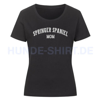 Premium Organic Damen-Shirt "Springer Spaniel - MOM" Schwarz – hunde-shirt.de