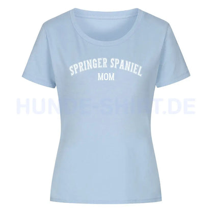 Premium Organic Damen-Shirt "Springer Spaniel - MOM" Sky Blue – hunde-shirt.de