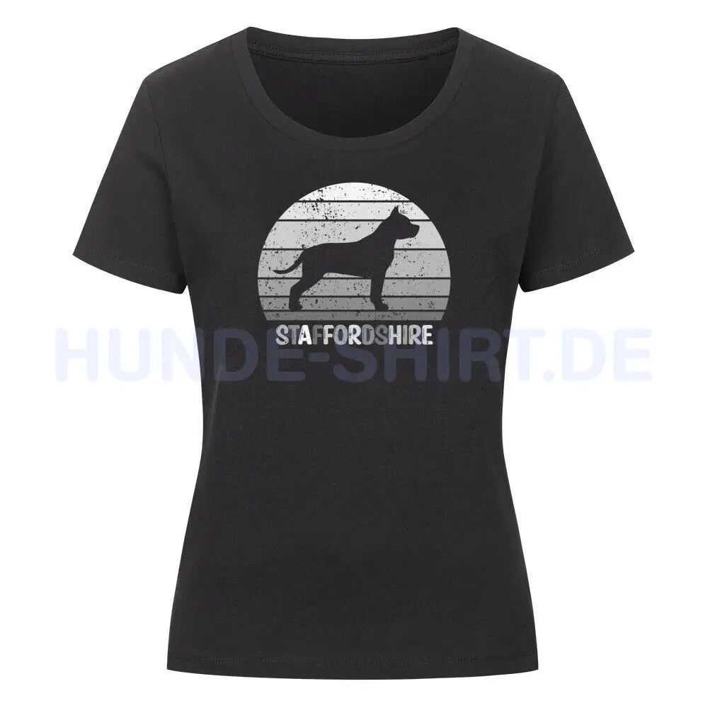 Premium Organic Damen-Shirt "Staffordshire Terrier S" Schwarz – hunde-shirt.de