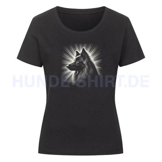 Premium Organic Damen-Shirt "Tervueren - Shine" Schwarz – hunde-shirt.de