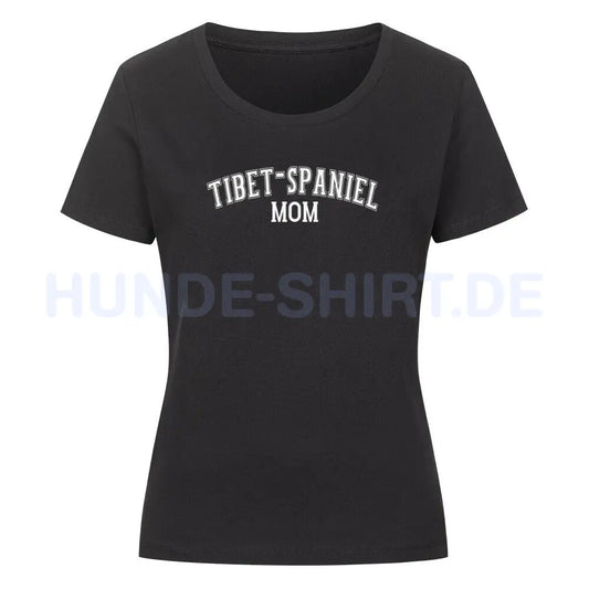 Premium Organic Damen-Shirt "Tibet Spaniel - MOM" Schwarz – hunde-shirt.de