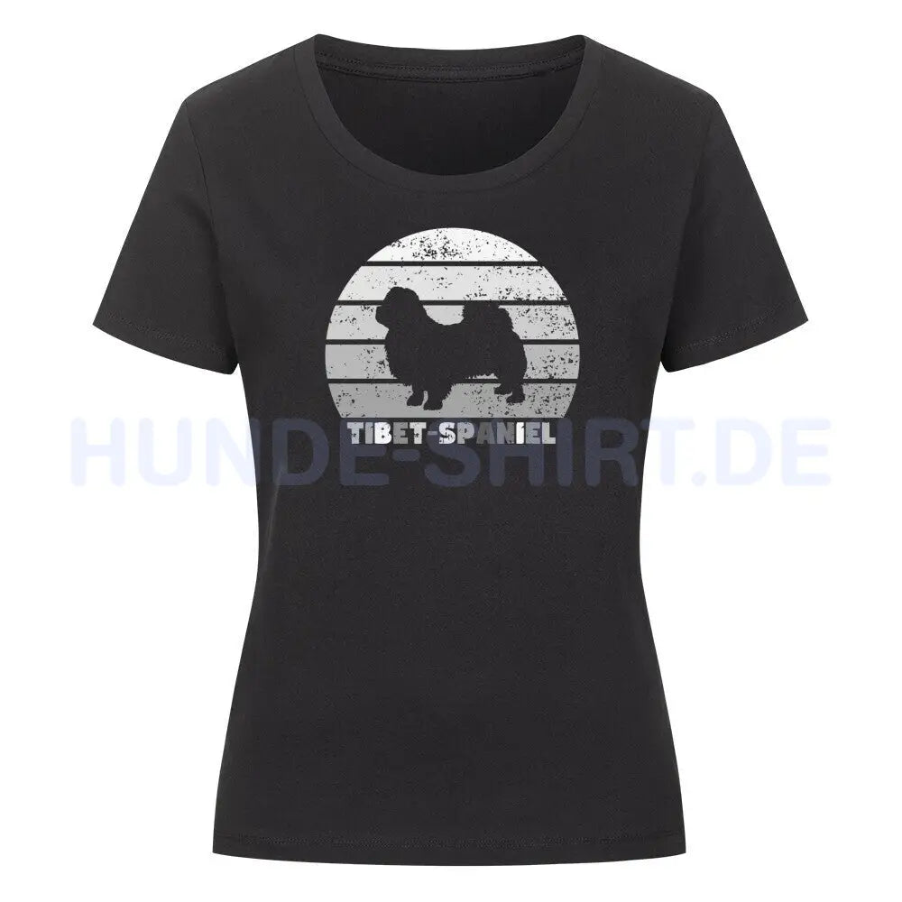 Premium Organic Damen-Shirt "Tibet Spaniel" Schwarz – hunde-shirt.de