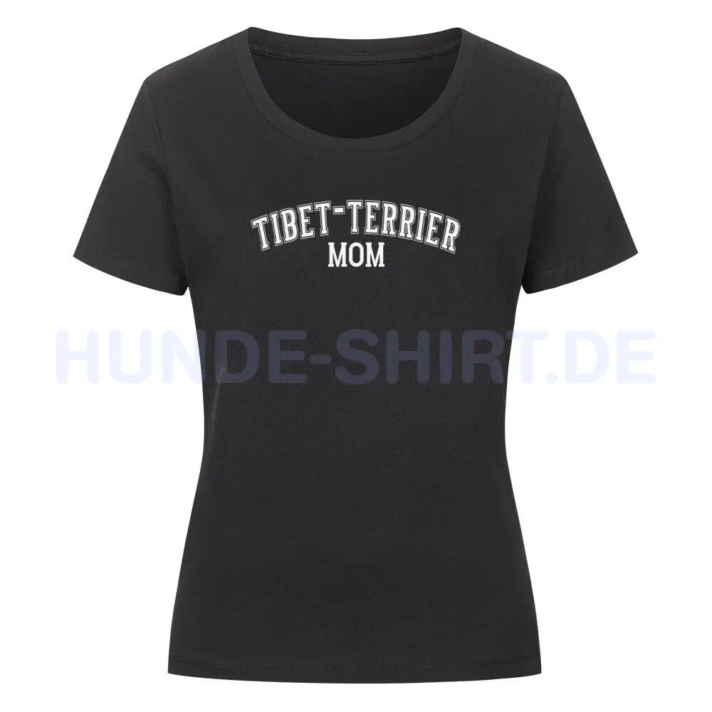 Premium Organic Damen-Shirt "Tibet Terrier - MOM" Schwarz – hunde-shirt.de