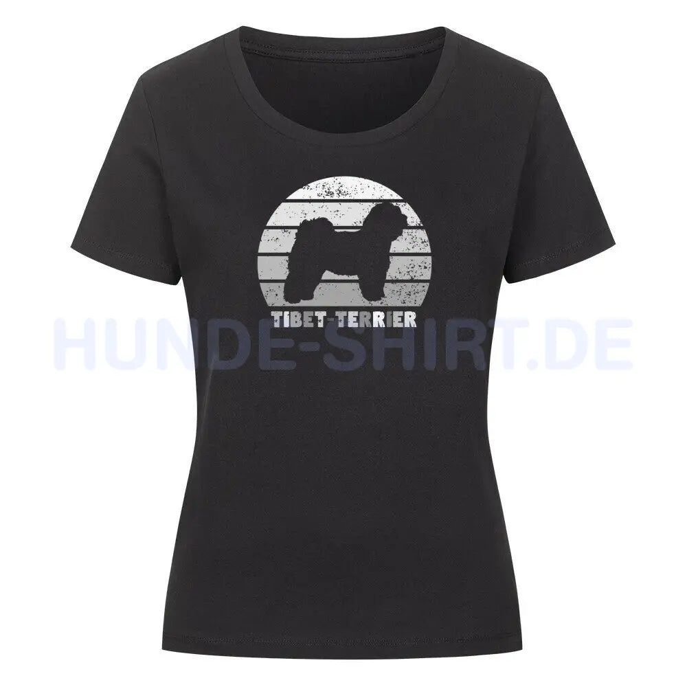 Premium Organic Damen-Shirt "Tibet Terrier" Schwarz – hunde-shirt.de