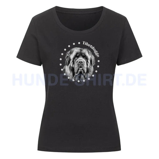 Premium Organic Damen-Shirt "Tibetdogge" Schwarz – hunde-shirt.de