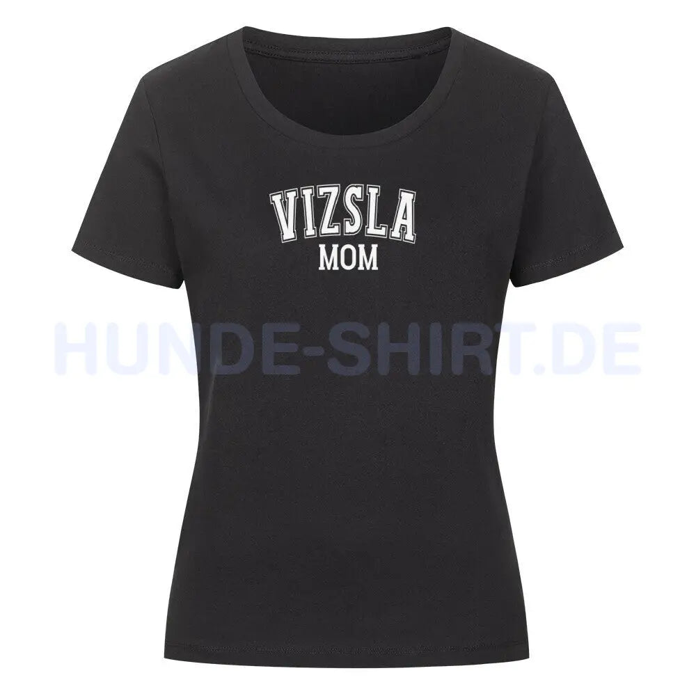 Premium Organic Damen-Shirt "Vizsla - MOM" Schwarz – hunde-shirt.de