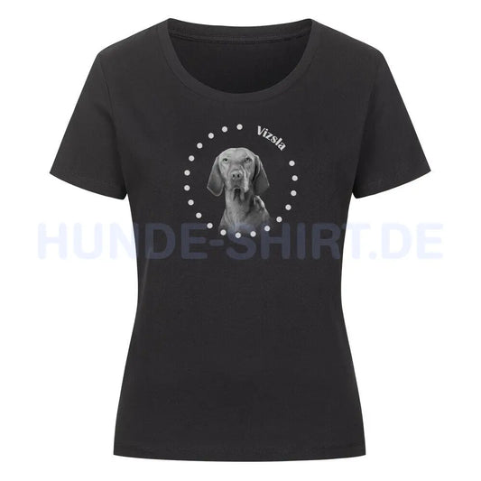 Premium Organic Damen-Shirt "Vizsla R" Schwarz – hunde-shirt.de