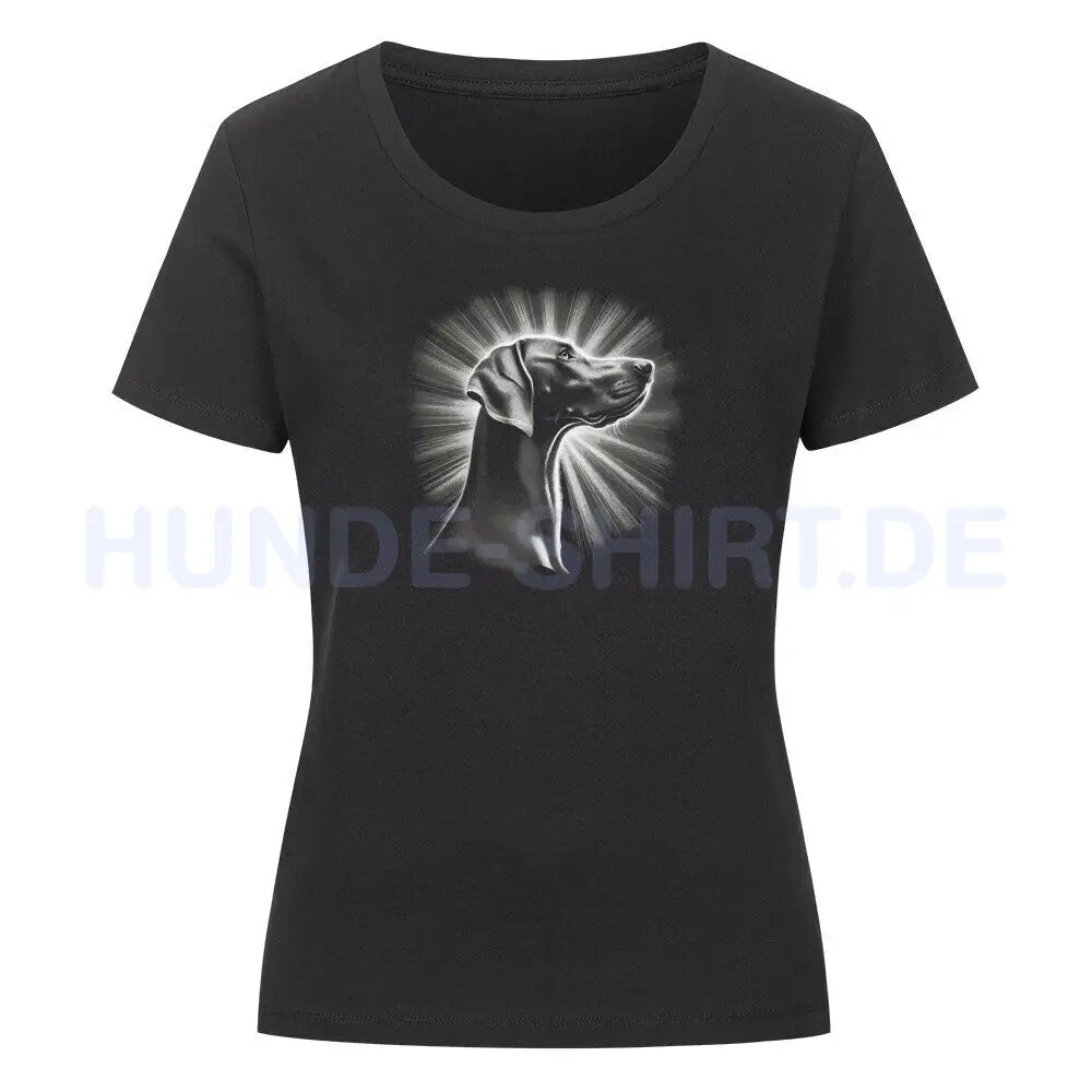 Premium Organic Damen-Shirt "Weimaraner - Shine" Schwarz – hunde-shirt.de