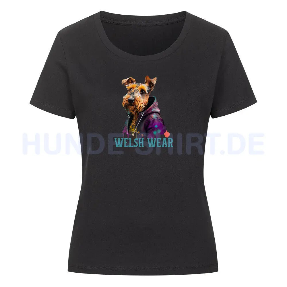 Premium Organic Damen-Shirt "Welsh Wear" Schwarz – hunde-shirt.de