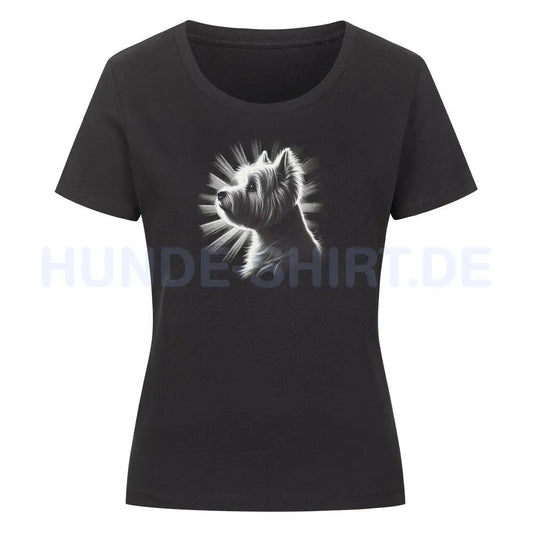 Premium Organic Damen-Shirt "Westie - Shine" Schwarz – hunde-shirt.de