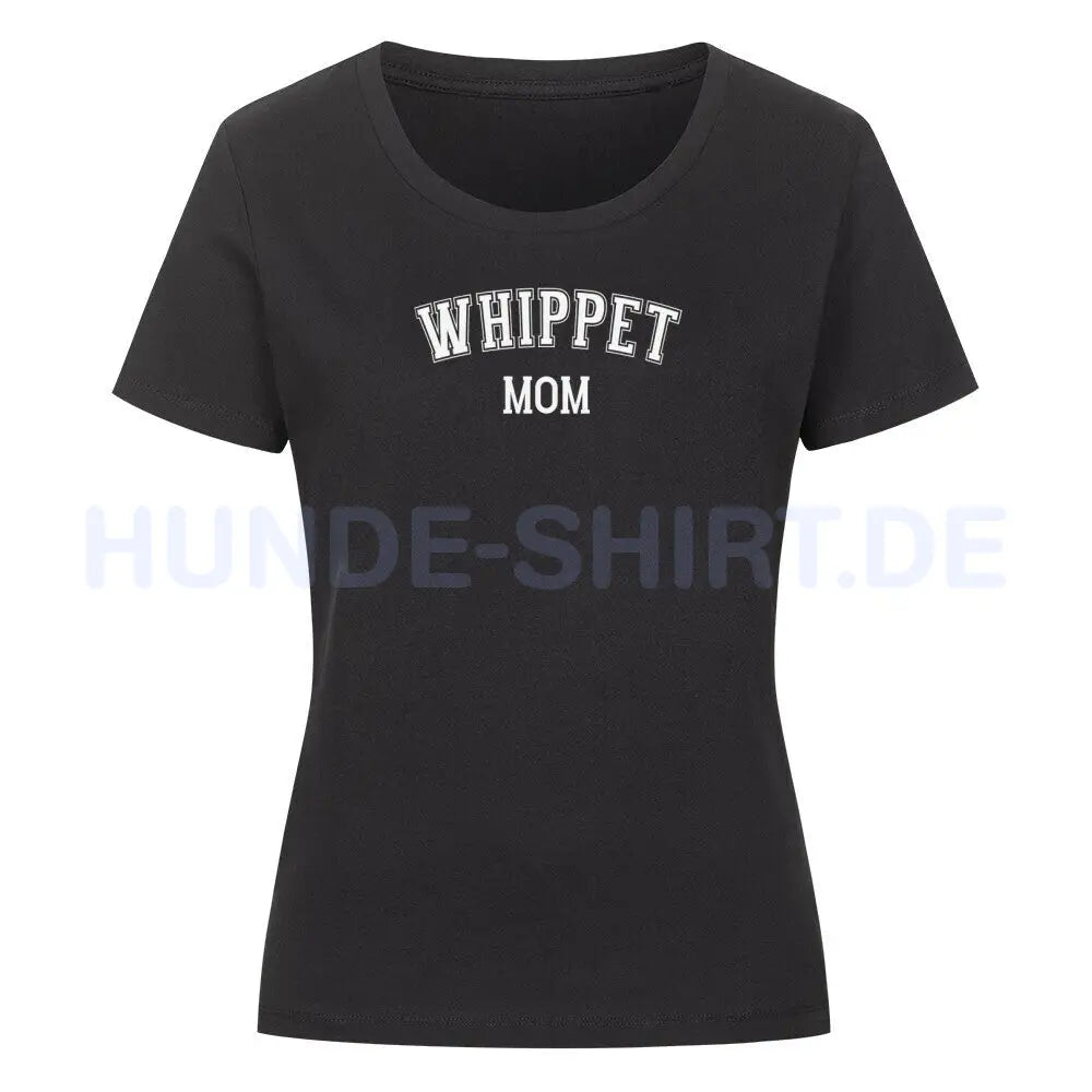 Premium Organic Damen-Shirt "Whippet - MOM" Schwarz – hunde-shirt.de