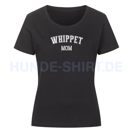 Premium Organic Damen-Shirt "Whippet - MOM" Schwarz – hunde-shirt.de