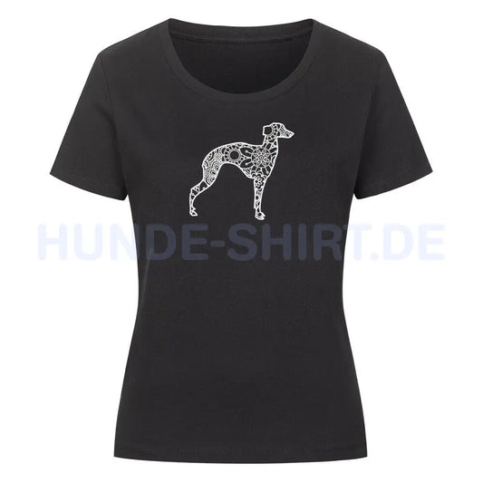 Premium Organic Damen-Shirt "Whippet pur" Schwarz – hunde-shirt.de