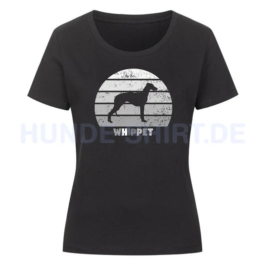 Premium Organic Damen-Shirt "Whippet" Schwarz – hunde-shirt.de