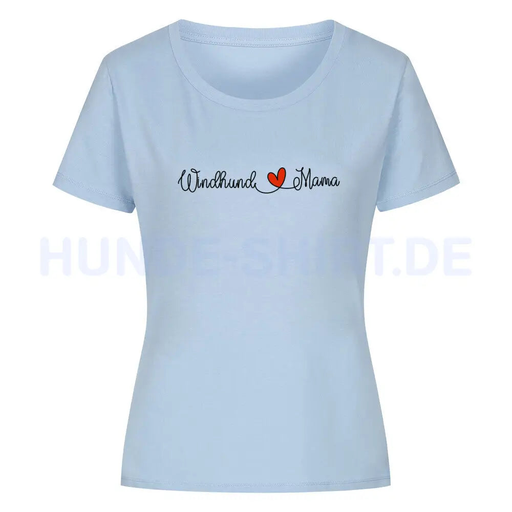 Premium Organic Damen-Shirt "Windhund - Mama" Sky Blue – hunde-shirt.de