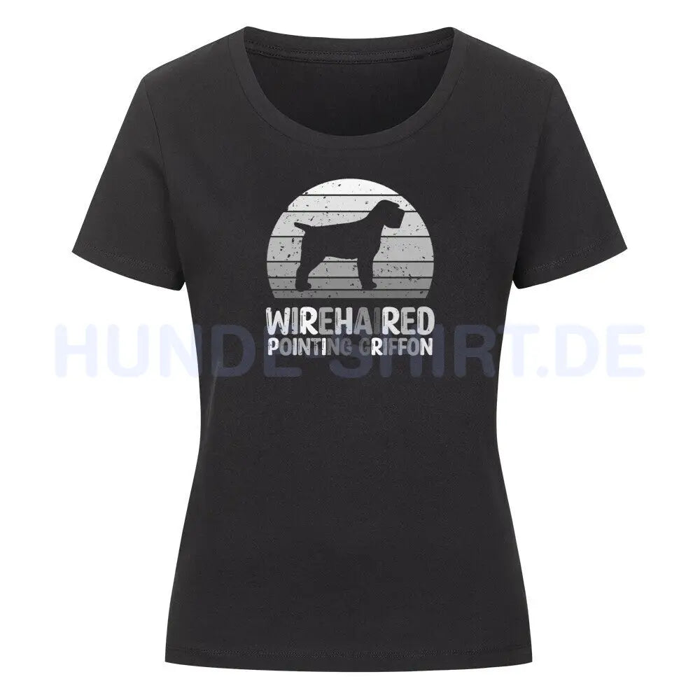 Premium Organic Damen-Shirt "Wirehaired Pointing Griffon" Schwarz – hunde-shirt.de