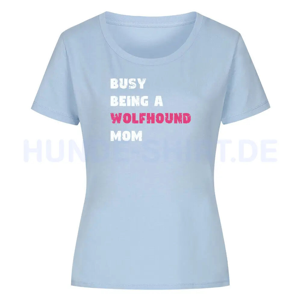 Premium Organic Damen-Shirt "Wolfhound MOM" Sky Blue – hunde-shirt.de