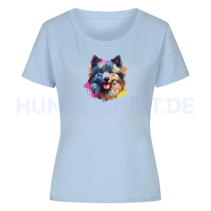 Premium Organic Damen-Shirt "Wolfsspitz - Paint" Sky Blue – hunde-shirt.de