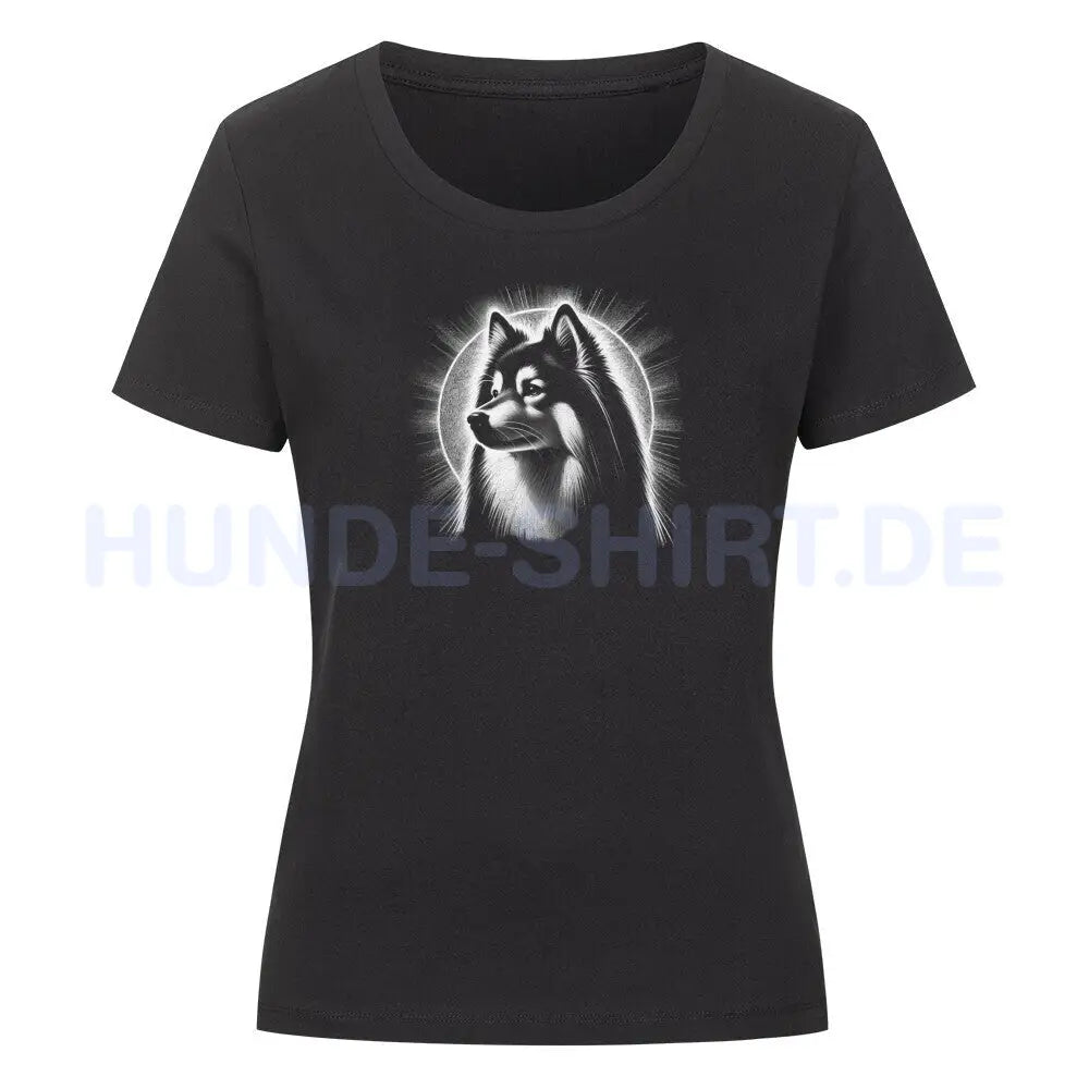 Premium Organic Damen-Shirt "Wolfsspitz - Shine" Schwarz – hunde-shirt.de