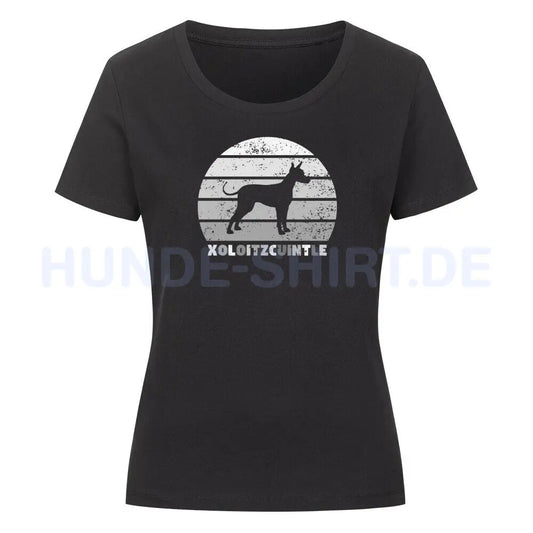 Premium Organic Damen-Shirt "Xoloitzcuintle" Schwarz – hunde-shirt.de