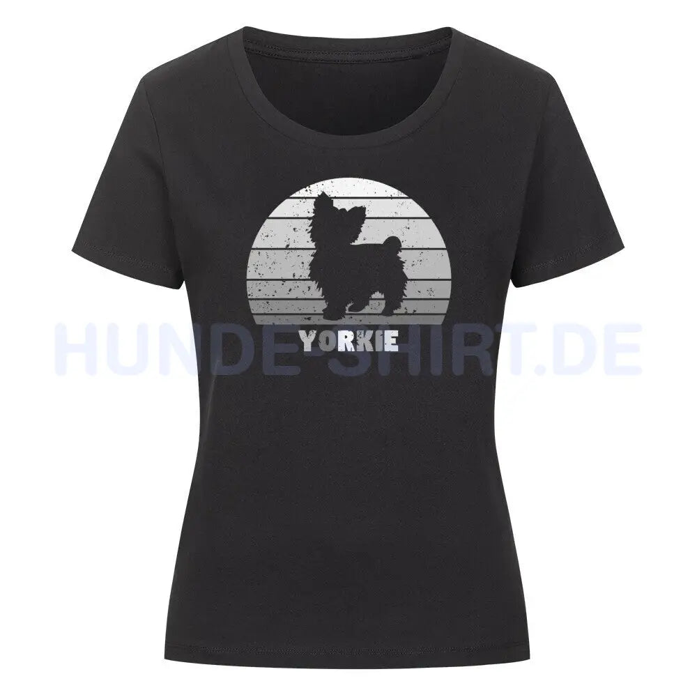 Premium Organic Damen-Shirt "Yorkie" Schwarz – hunde-shirt.de